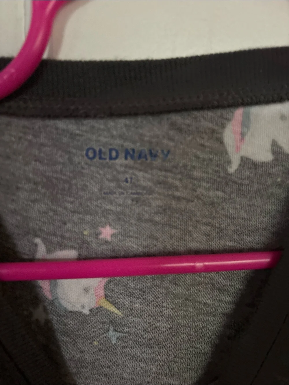 Old Navy Black Unicorn Print Long-Sleeve Girls Dress